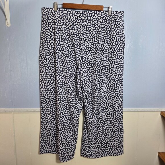 Lands' End Extra Large Navy Blue White Hearts Pull On Drawstring Lounge Pants - Picture 8 of 8